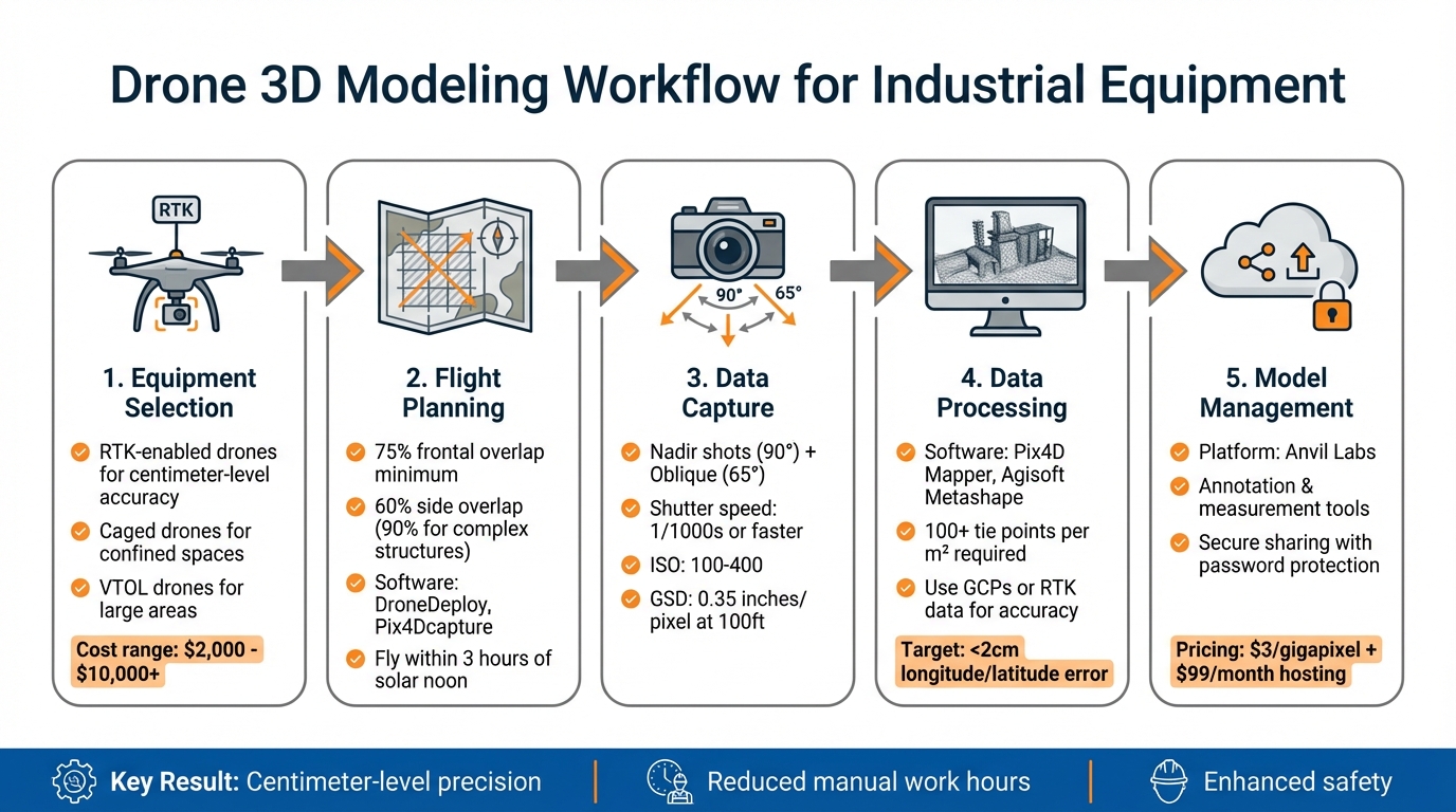 5-Step Drone 3D Modeling Workflow for Industrial Equipment