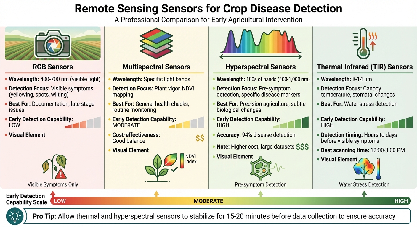 Remote Sensing Sensor Types for Crop Disease Detection Comparison