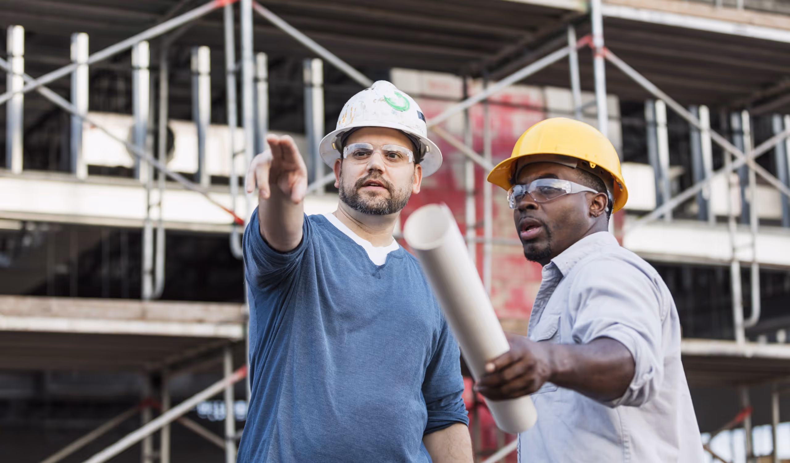 Two construction small business owners discussing