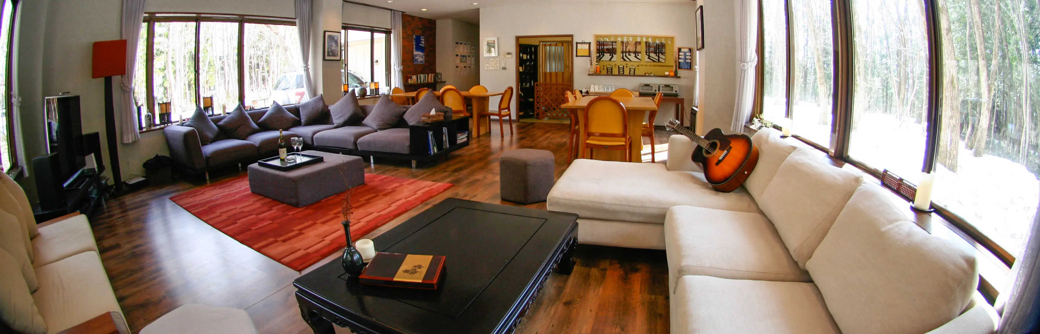 Lodge lounge, large couches