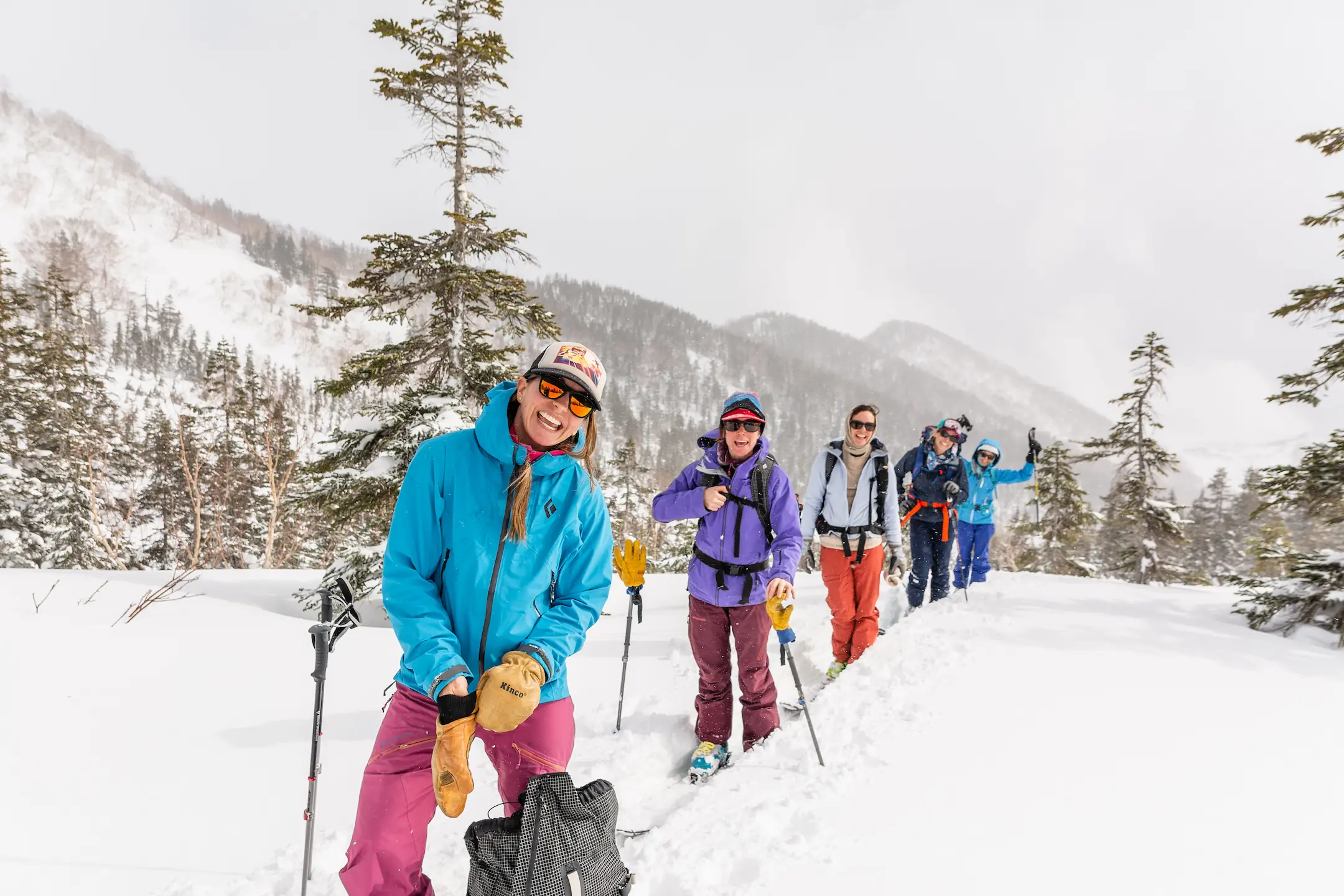 Person skiing in Japan and British Columbia