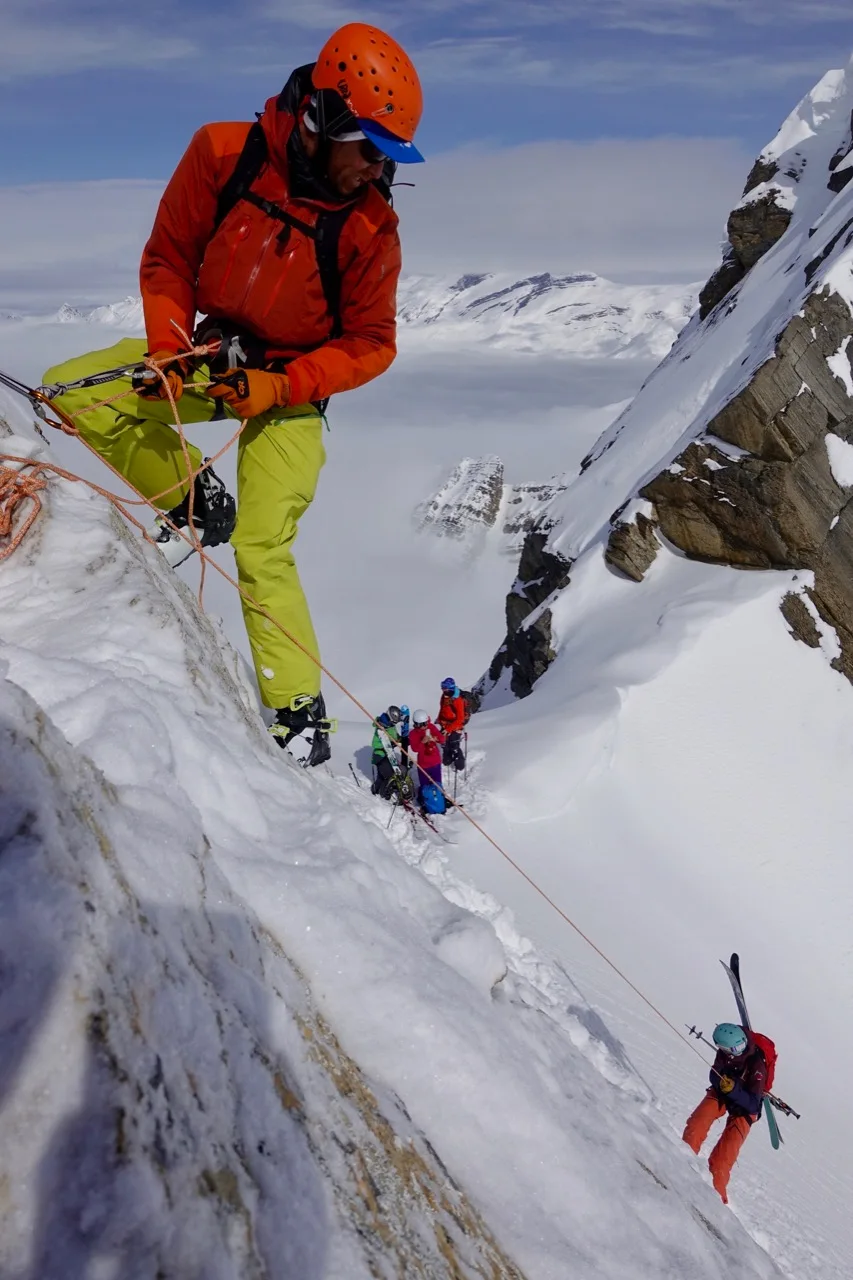 Will, lowering clients into a couloir
