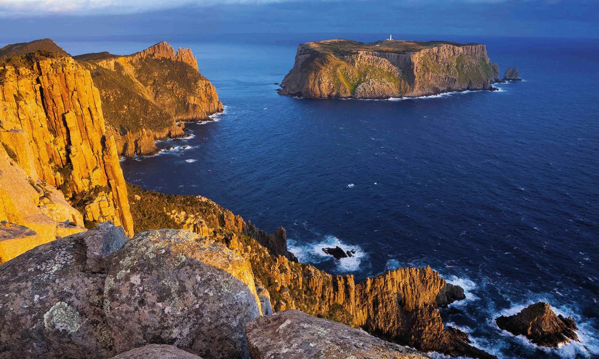 Tasman peninsular at sunset.