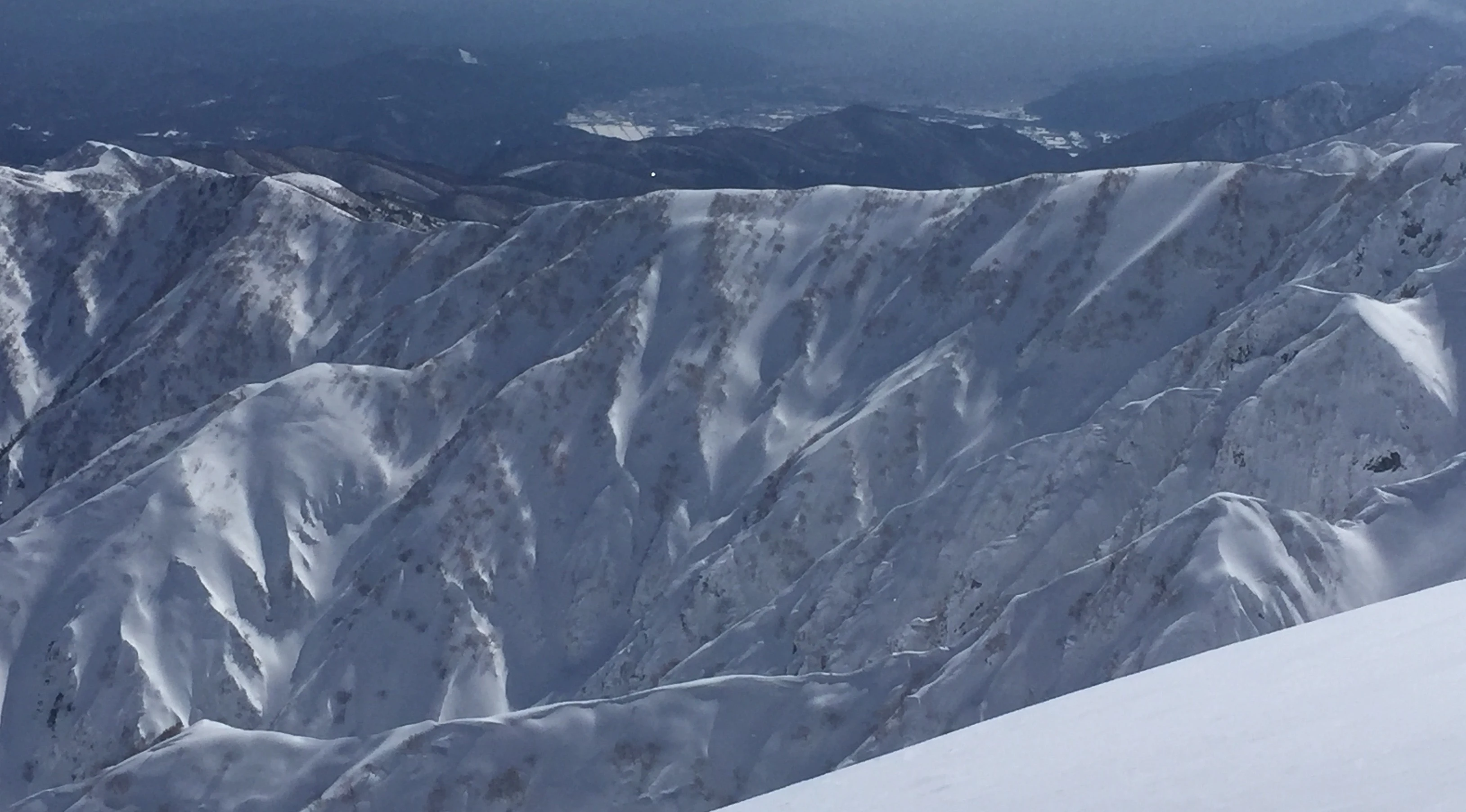 Alpine lines Hakuba seen from a distance