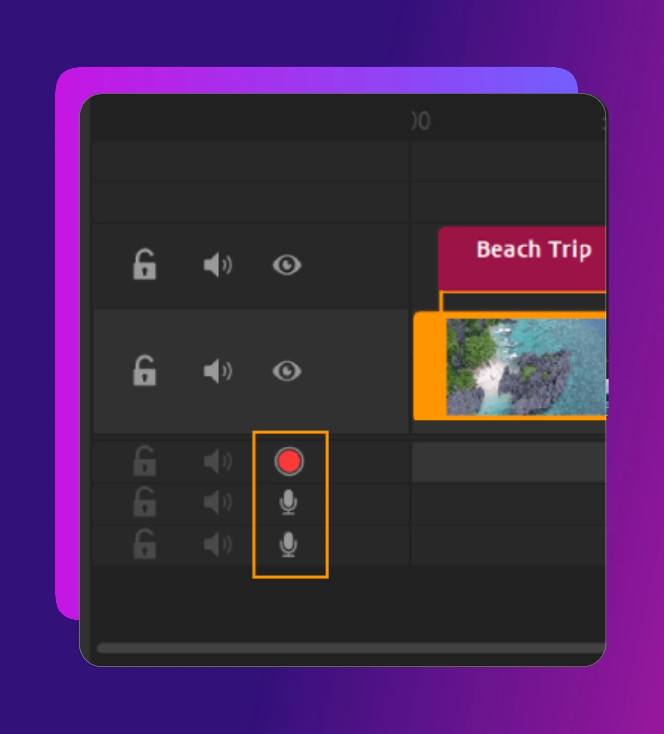 icon to start recording your voiceover