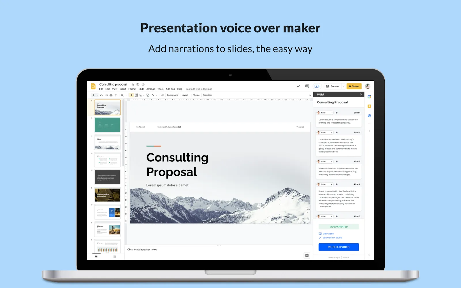 Voice Over Google Slide