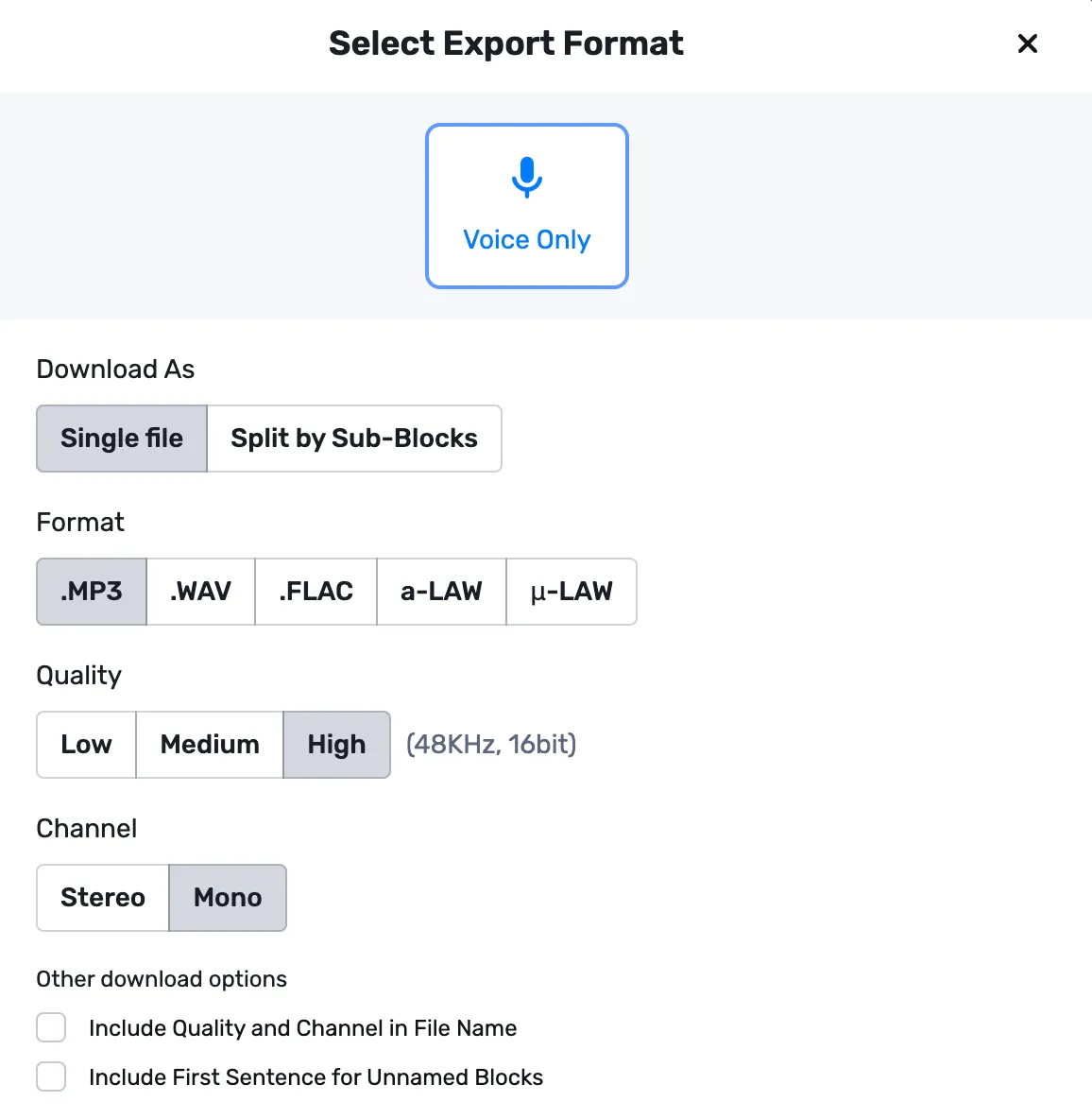 Generate and Export Realistic AI Voice