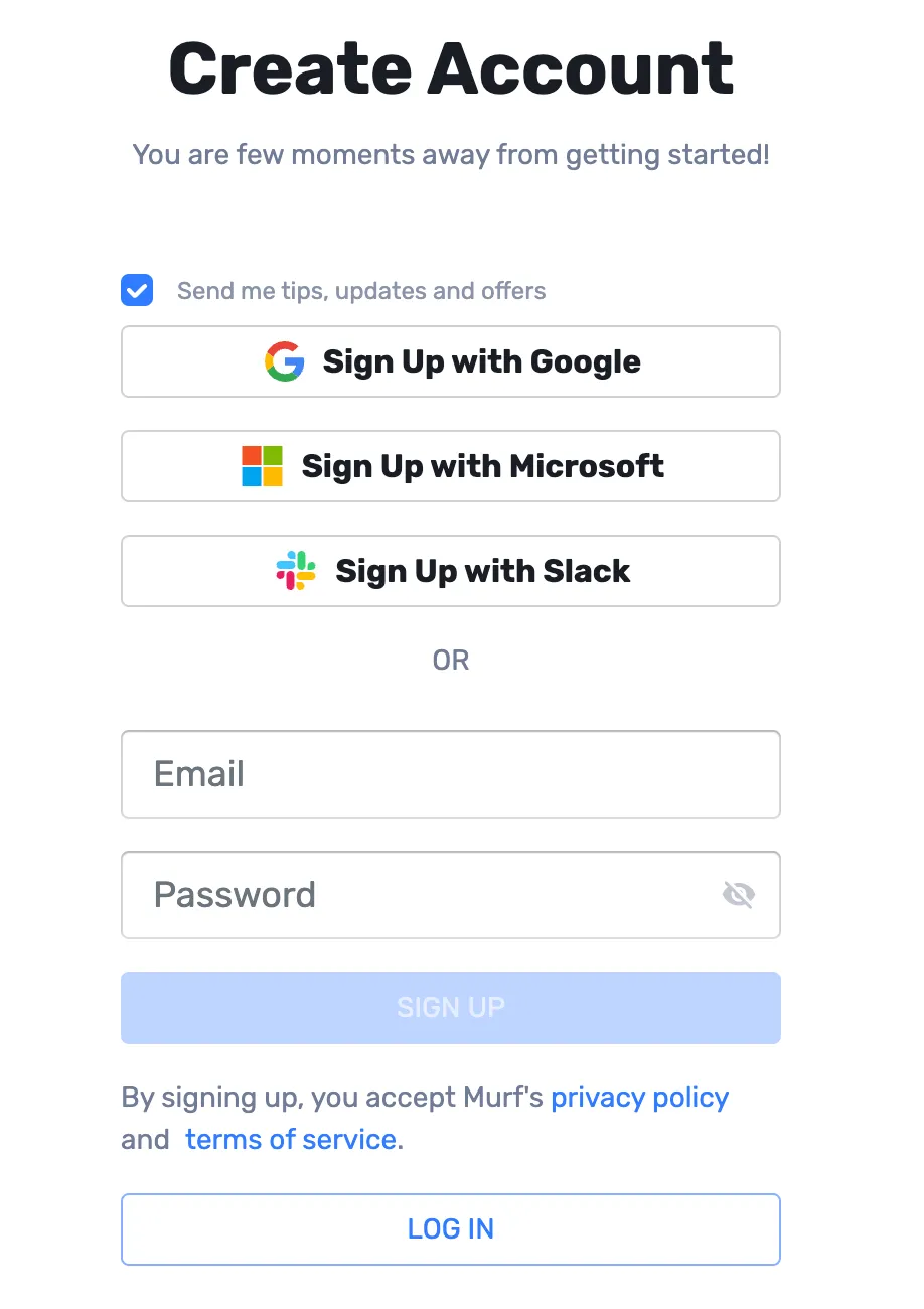 Create Account