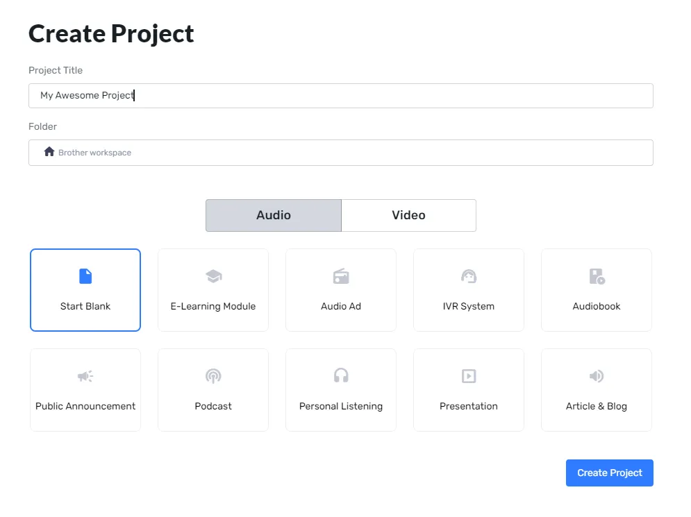 Create a Project