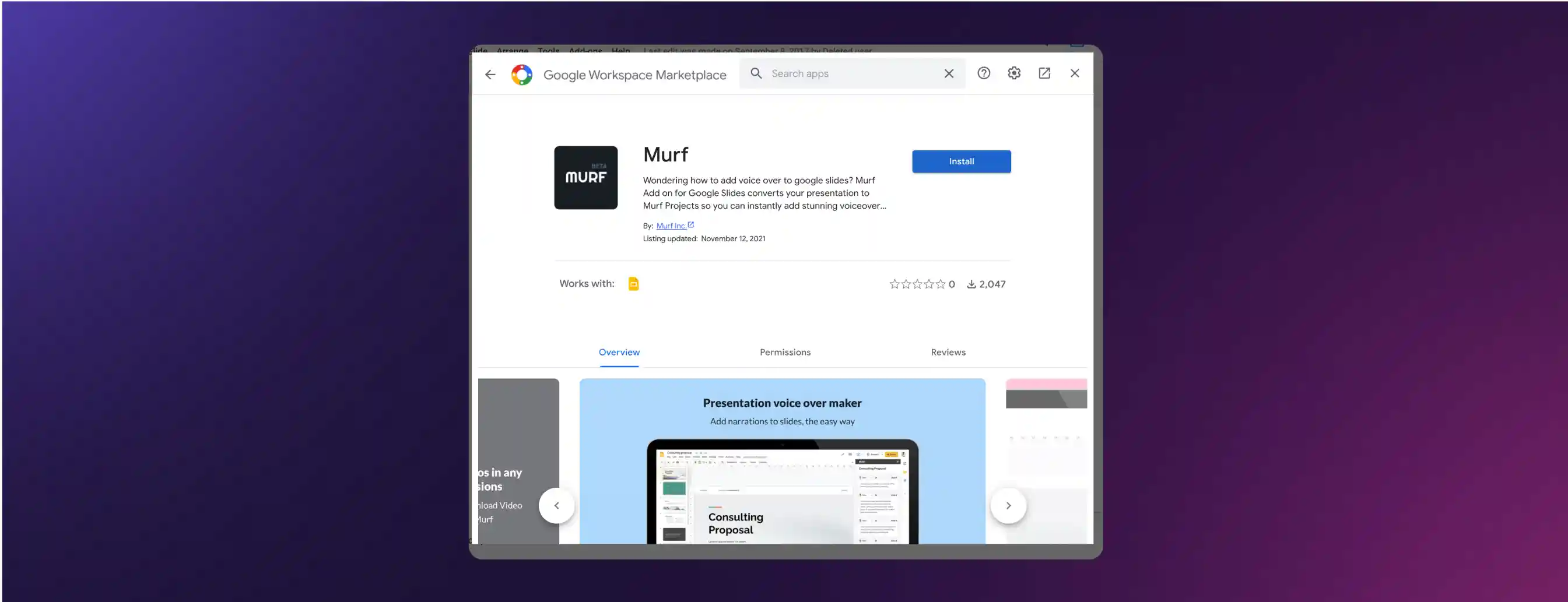 Install Murf add on
