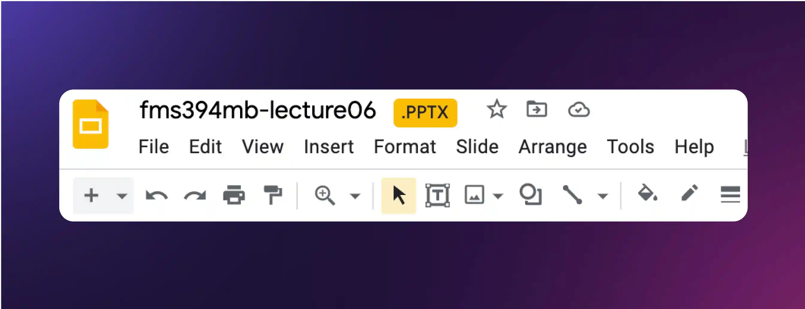 Google Slides format