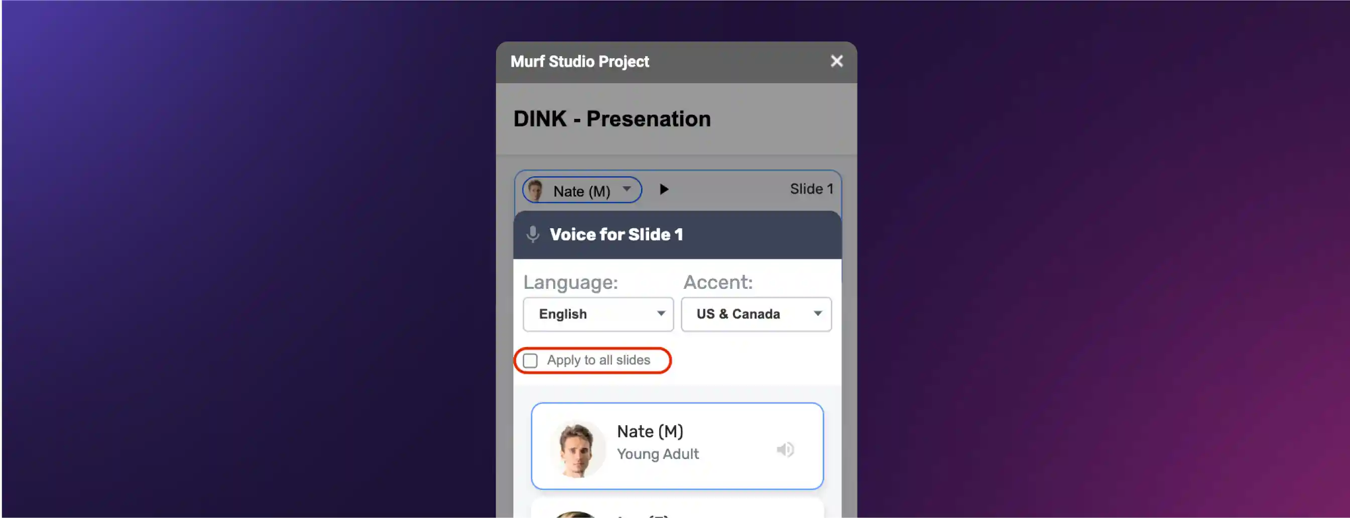 apply to all the slides