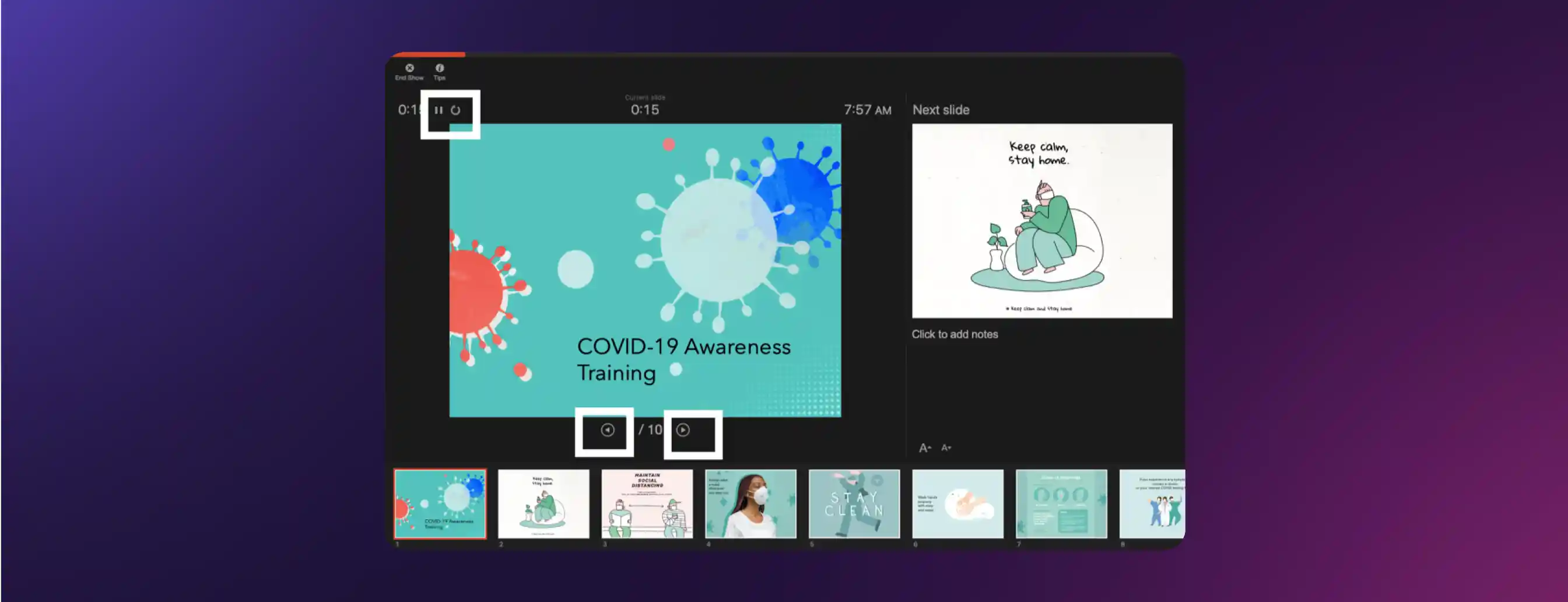 Record narration for all slides together or one slide at a time