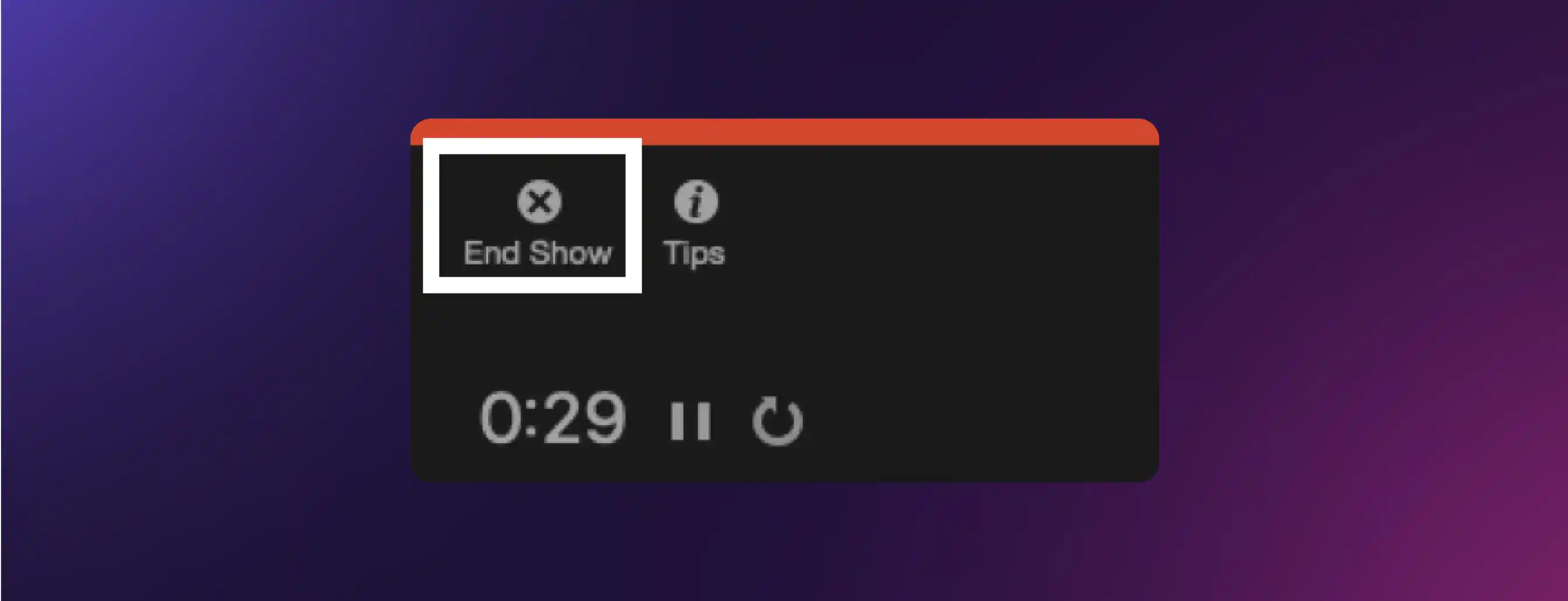End Show to stop recorded audio