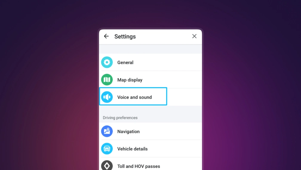 Settings and Voice & sound on iOS