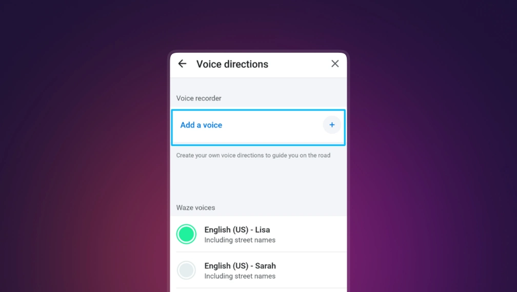 Add a voice option in Waze