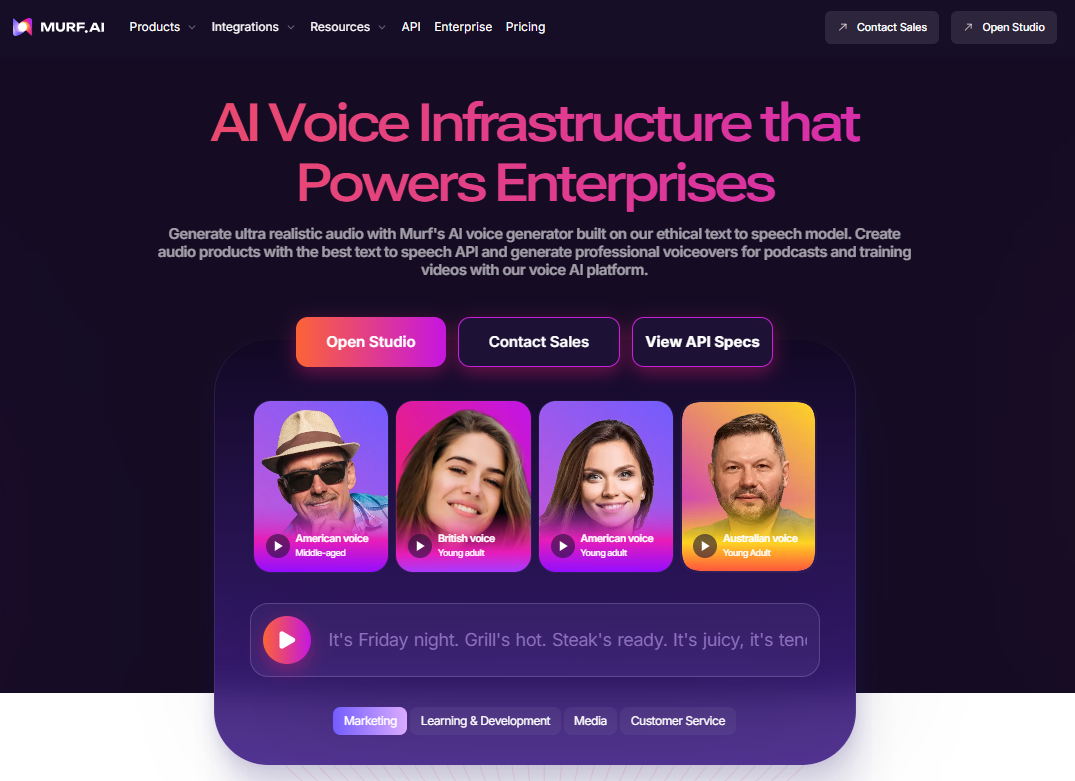 Murf AI Homepage
