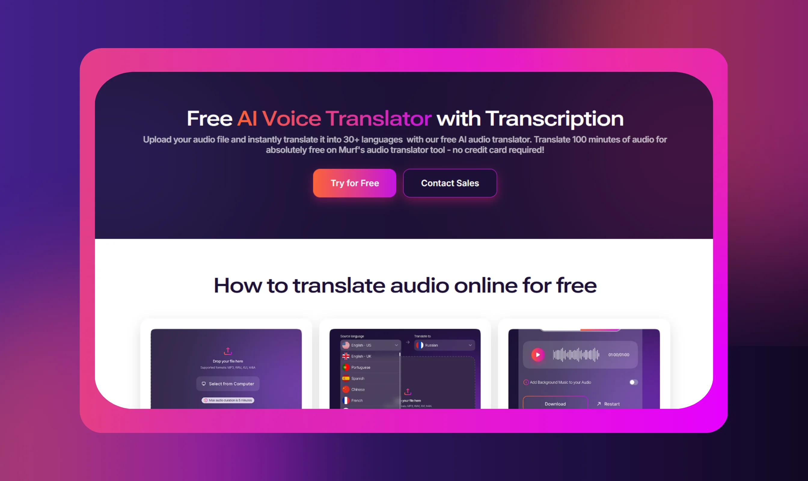 Audio Translator Banner