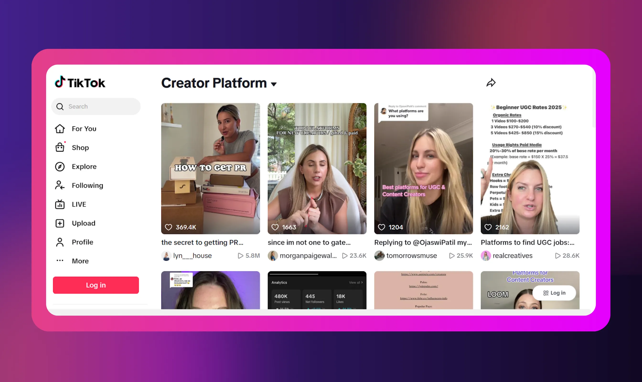 TikTok - Top Content Creator Platforms in 2025