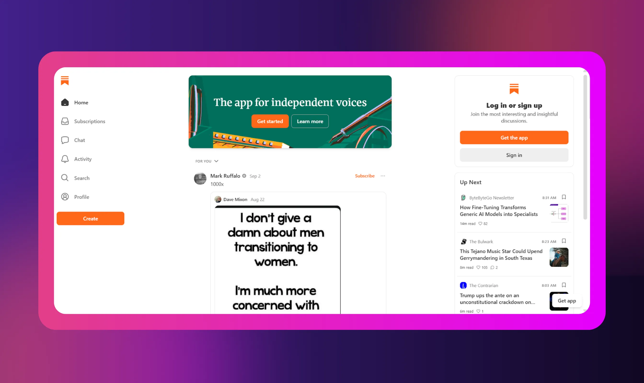 Substack - Top Content Creator Platforms in 2025
