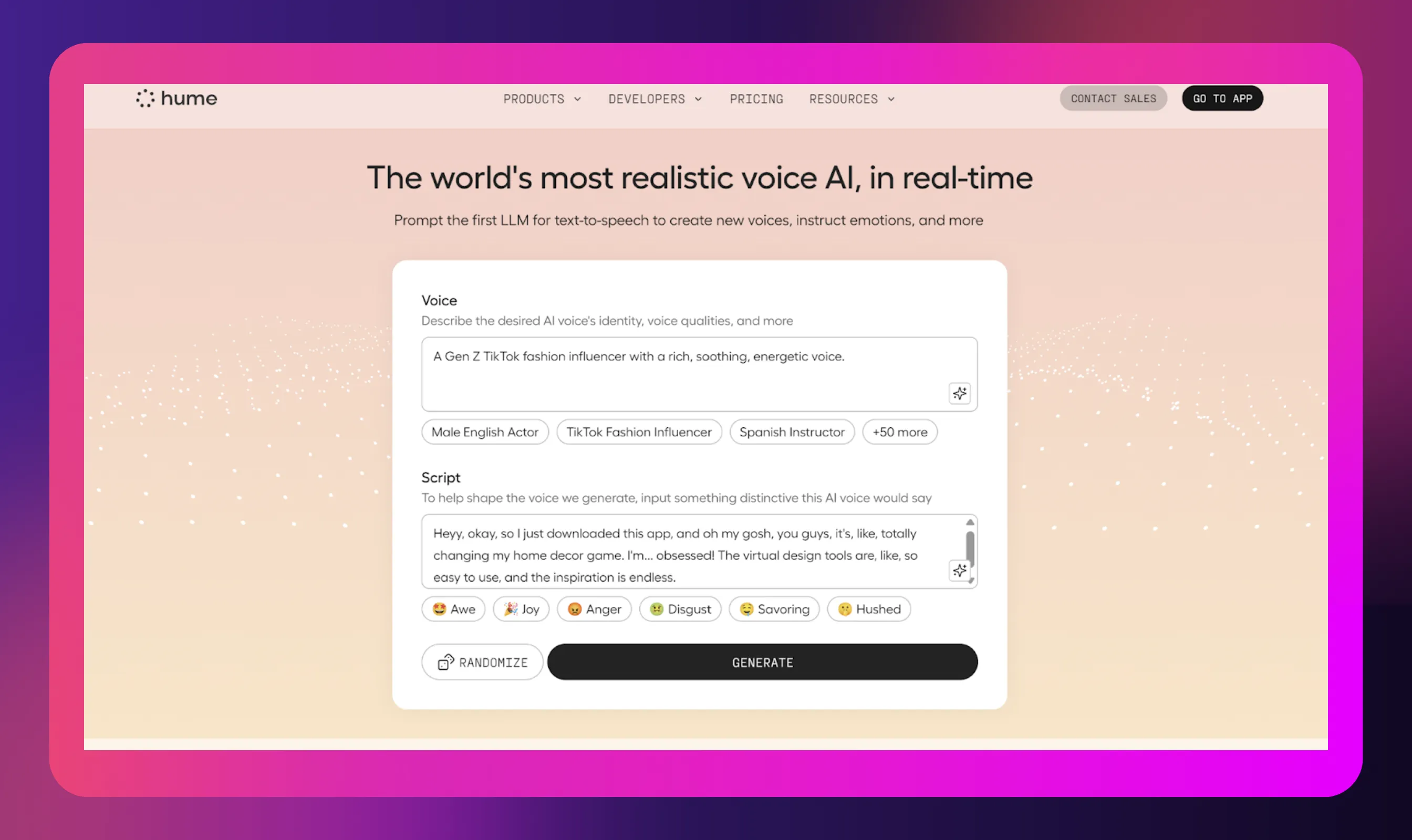 Hume: Voice Variety & Languages/Accents