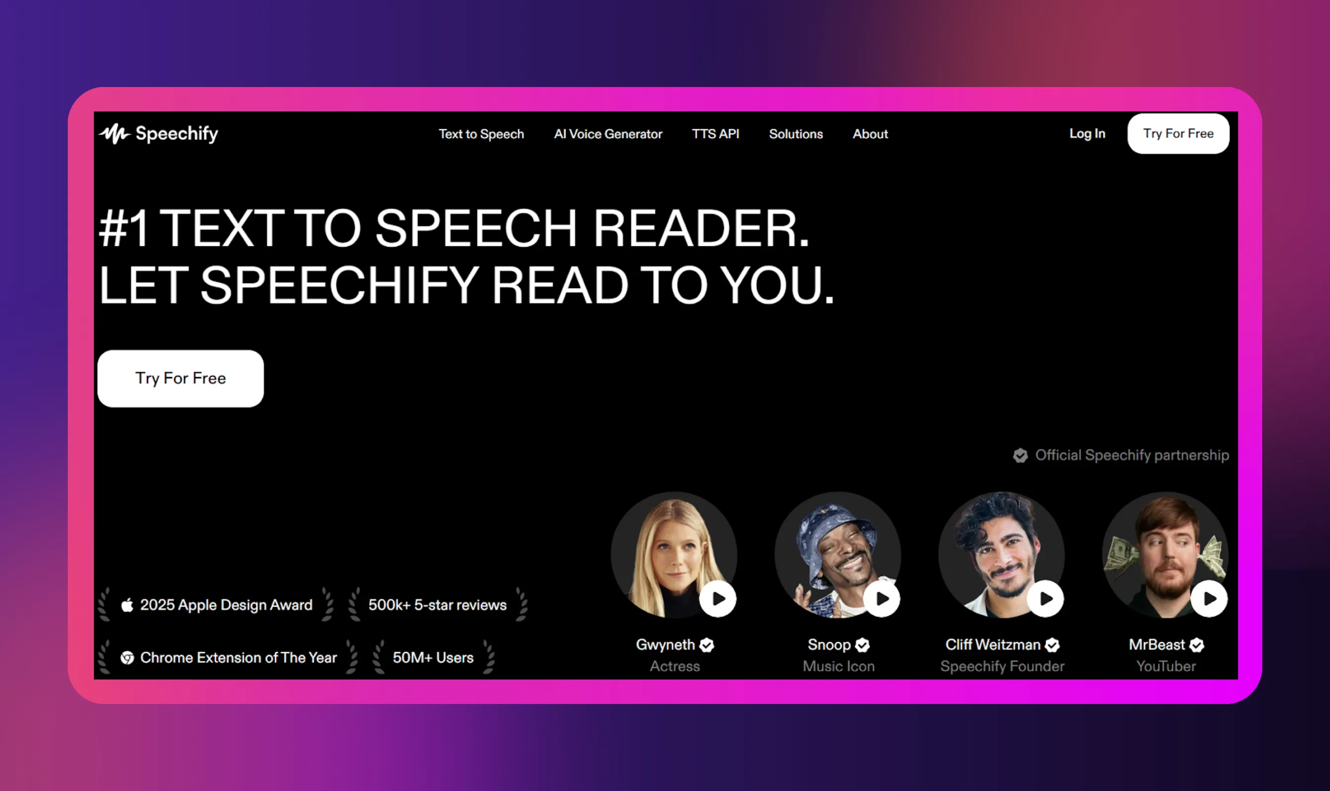 Speechify - Top 10 Cartesia Alternatives