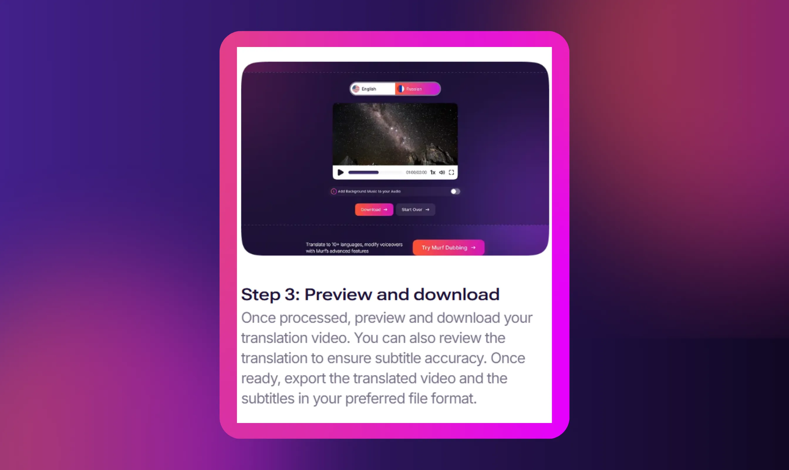 Step 3: Preview & Download
