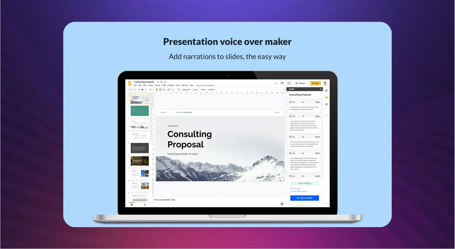 Launching Murf Voice Over Google Slides