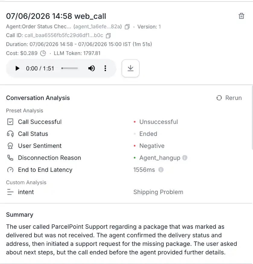 Retell Call Analytics