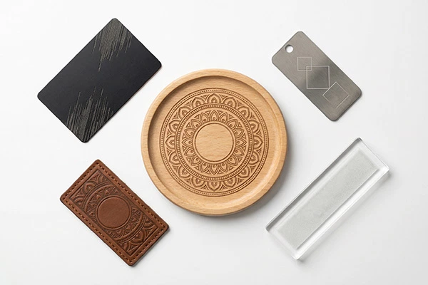 Verschiedene Materialien, die gelasert werden können