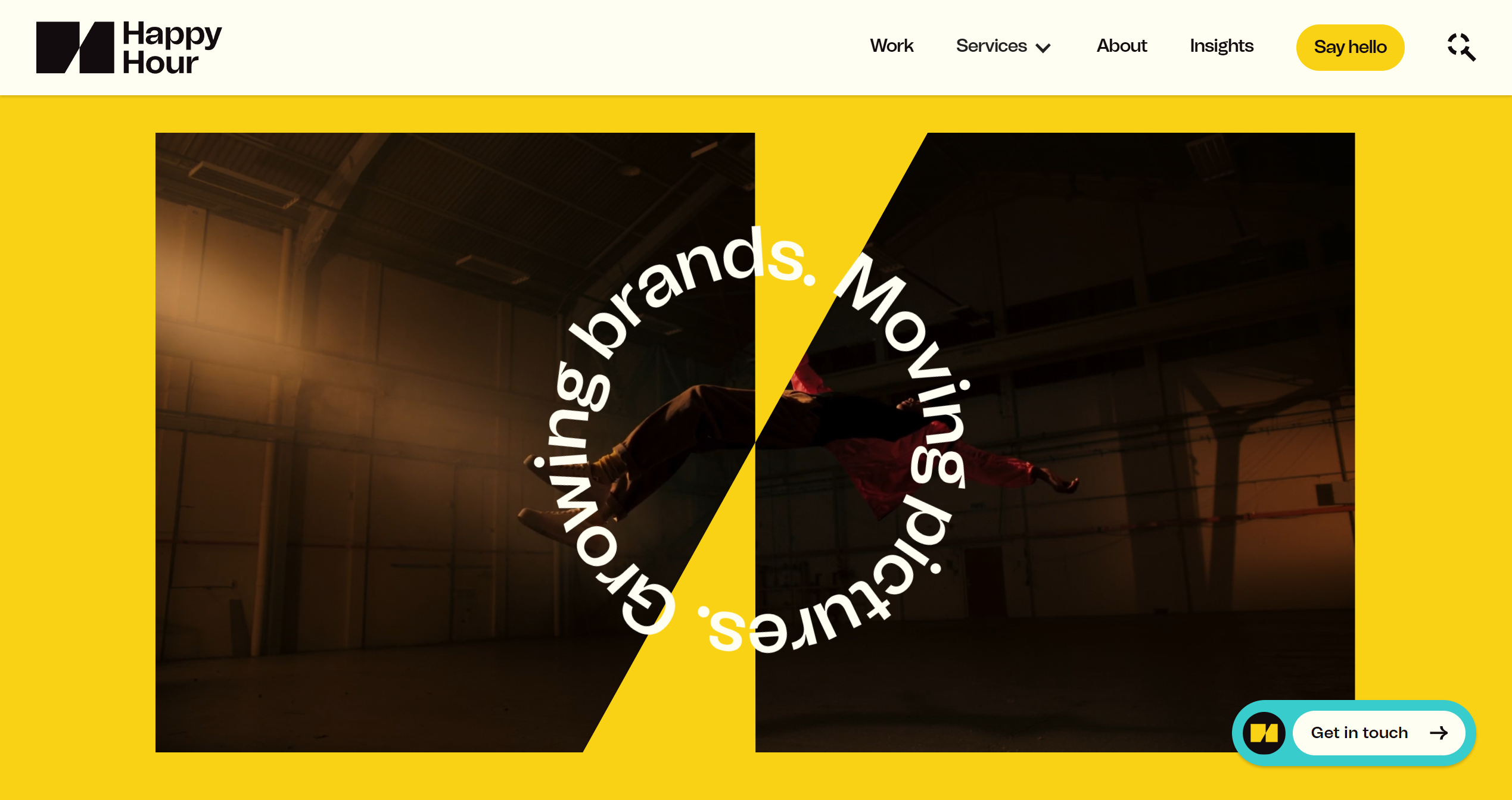 The homepage of Happy Hour Productions' website