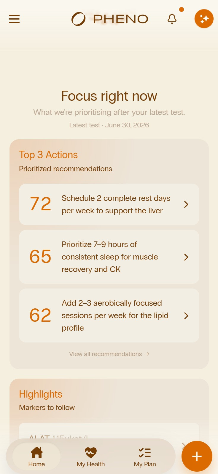 The Pheno app: your top three actions