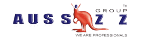 Aussizz Group logo featuring a stylized red kangaroo silhouette and the text 'AUSSIZZ GROUP' with the tagline 'We Are Professionals'.
