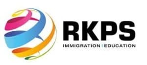 RKPS logo with a colorful spherical design and text reading 'RKPS Immigration | Education'.