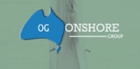 Logo of Onshore Group featuring a blue stylized map of Australia with white OG letters.