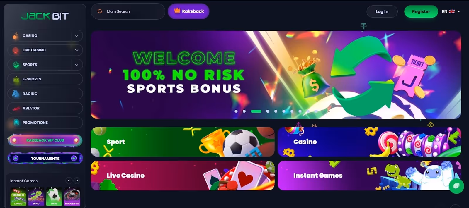 JackBit Casino Website