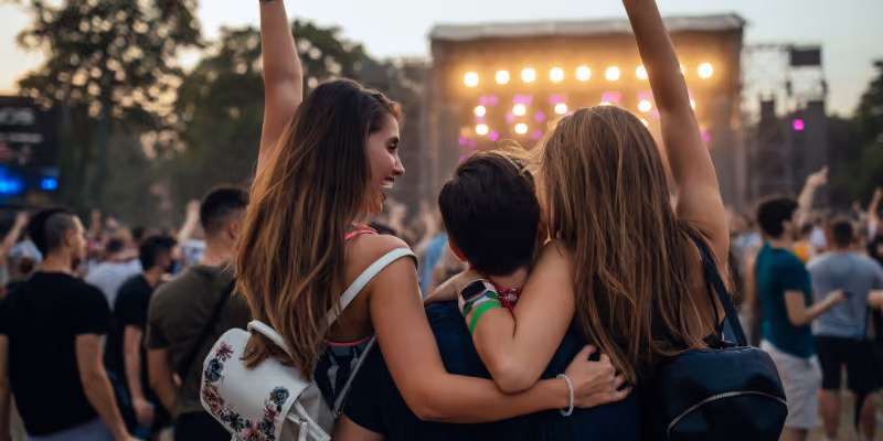 étudiants en festival de musique