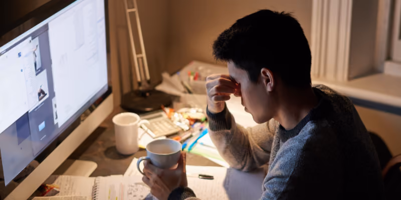 étudiant stressé