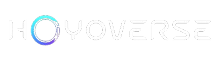 Hoyoverse logo with stylized gradient blue and purple circular design replacing the letter O in the word.