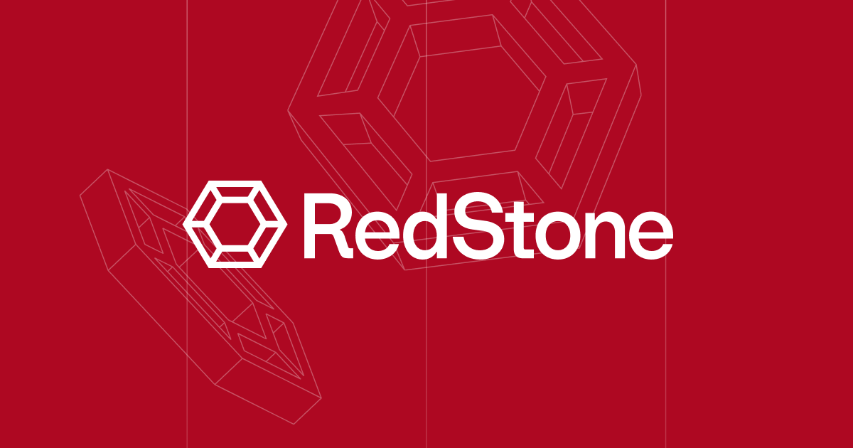 RedStone tokenomics article hero graphic with bold brand color