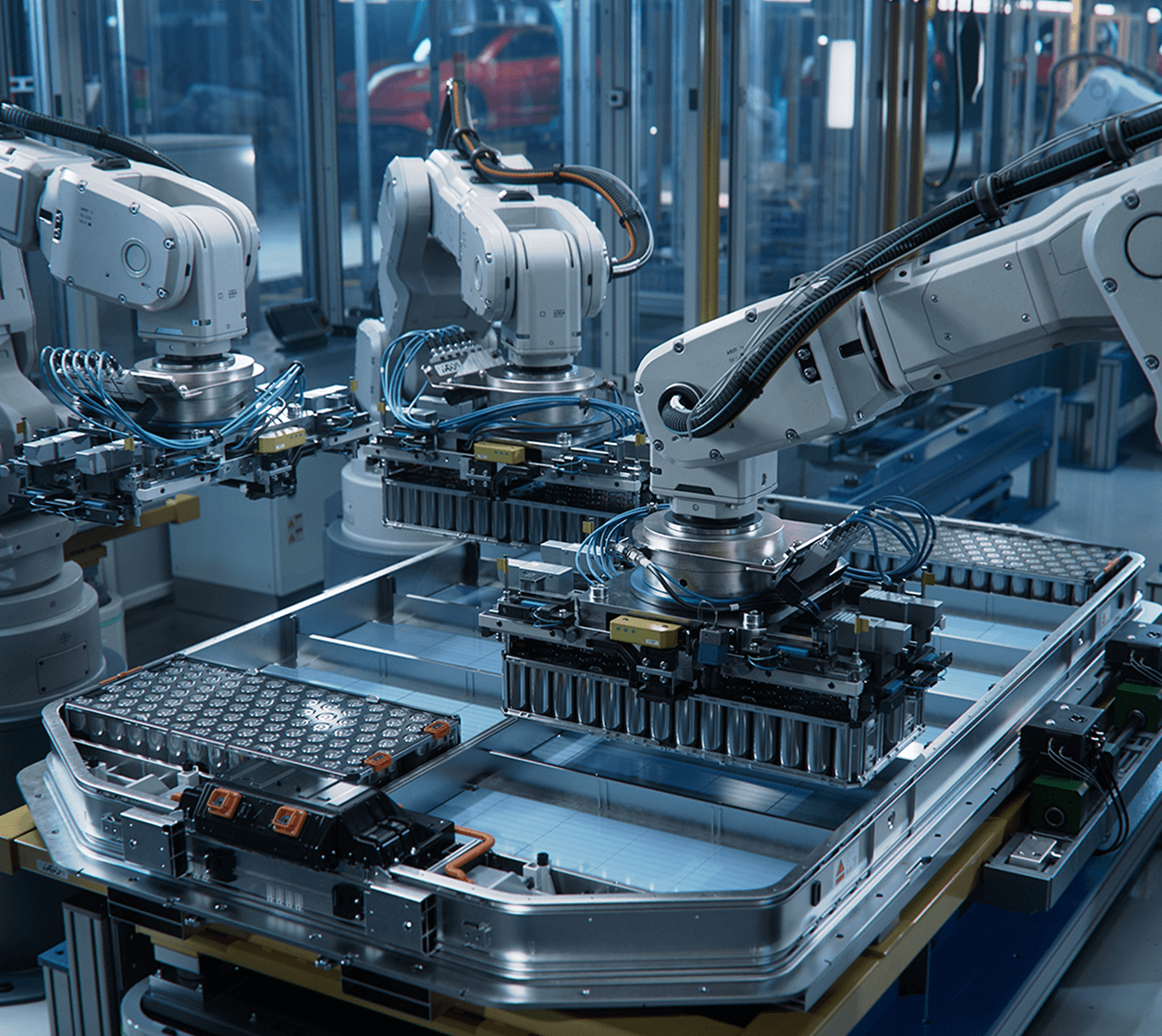 an image of robotic arms working in a factory