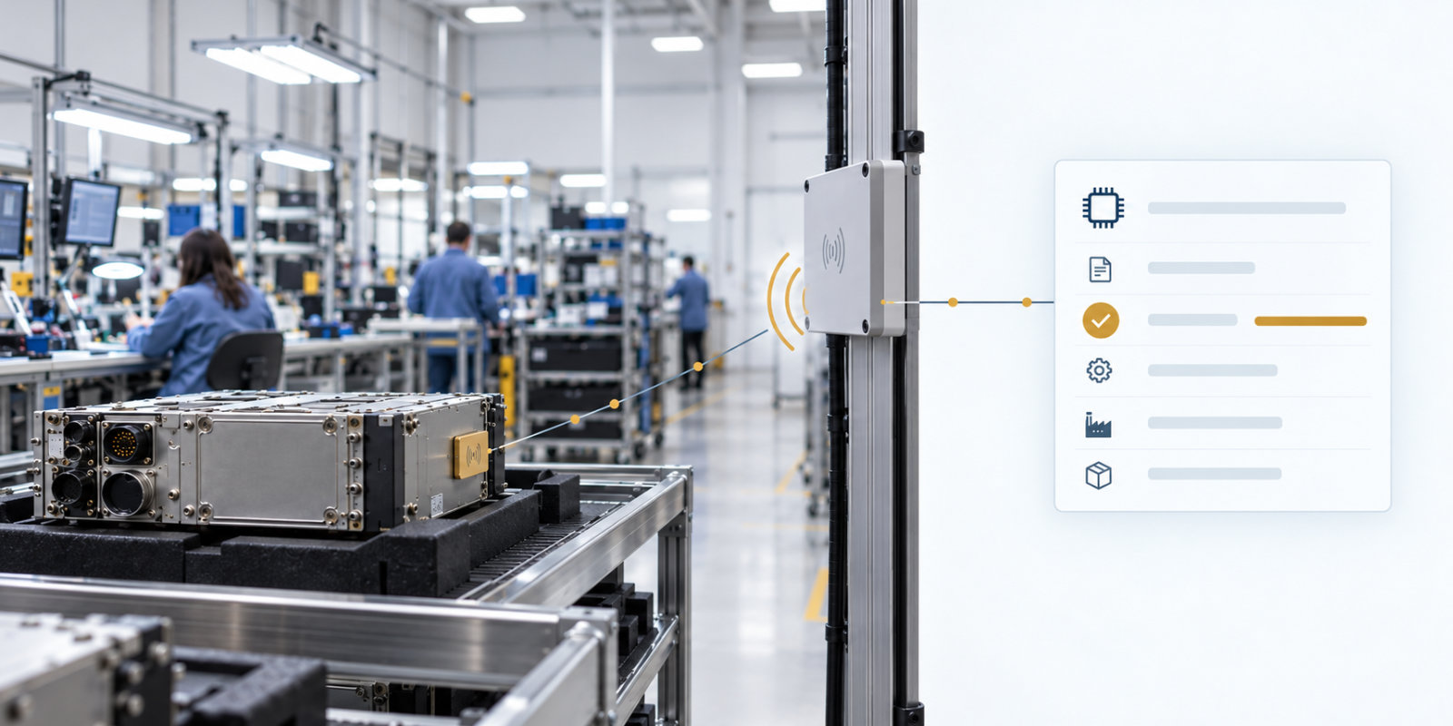 Honeywell Aerospace manufacturing environment using FactorySense RFID for work-in-process tracking.