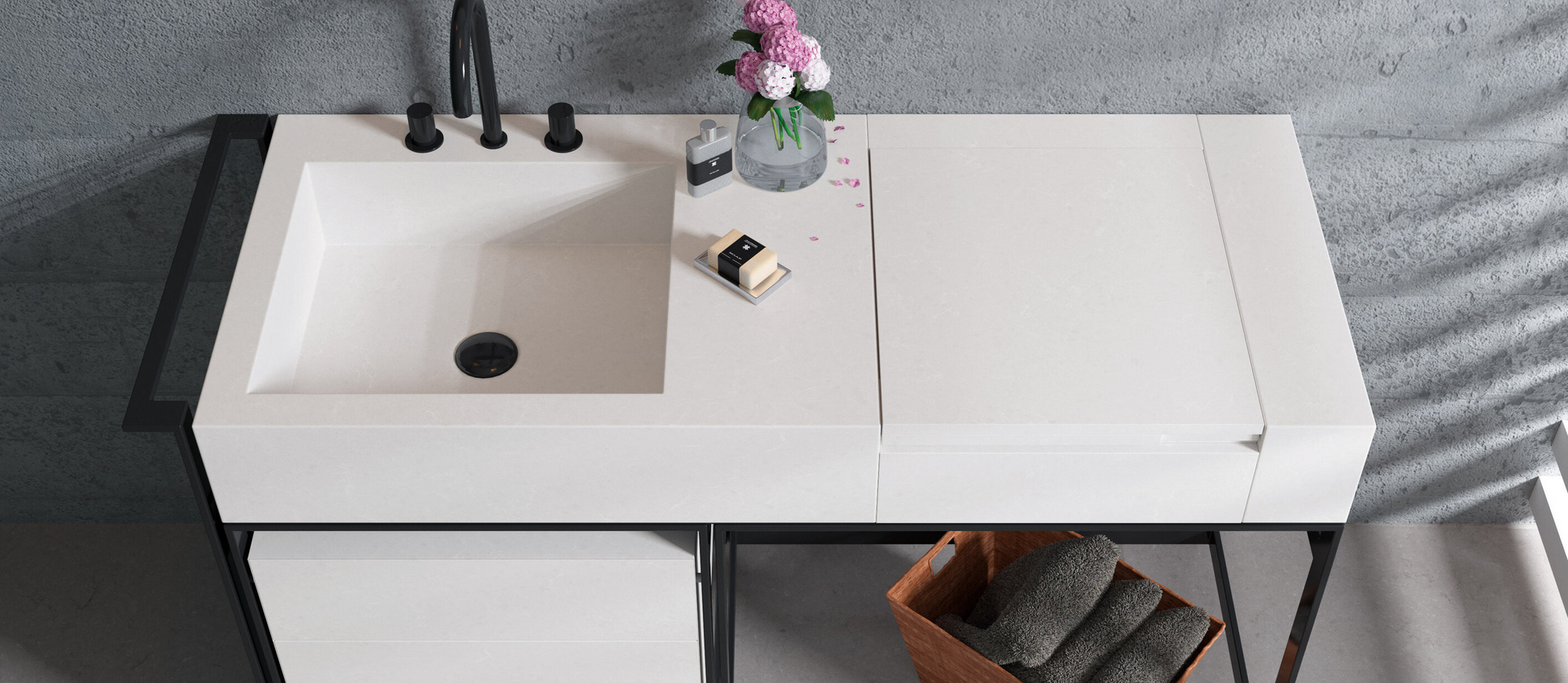 Quartzforms Fossil Nacre Bathroom Vanity Top