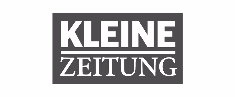 Schriftzug der Kleinen Zeitung schwarz weiß.