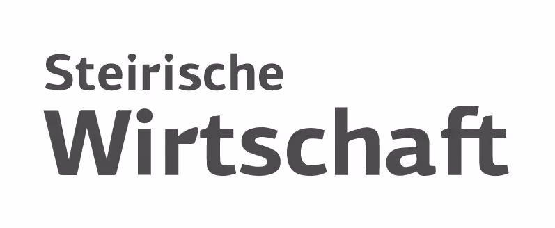 Schriftzug der Steirischen Wirtschaft schwarz weiß.
