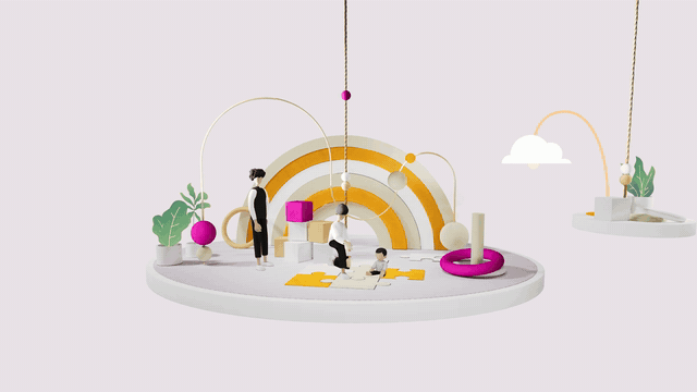 L-Bank – Elterngeld-Planer – world 4, rainbow playroom, loop