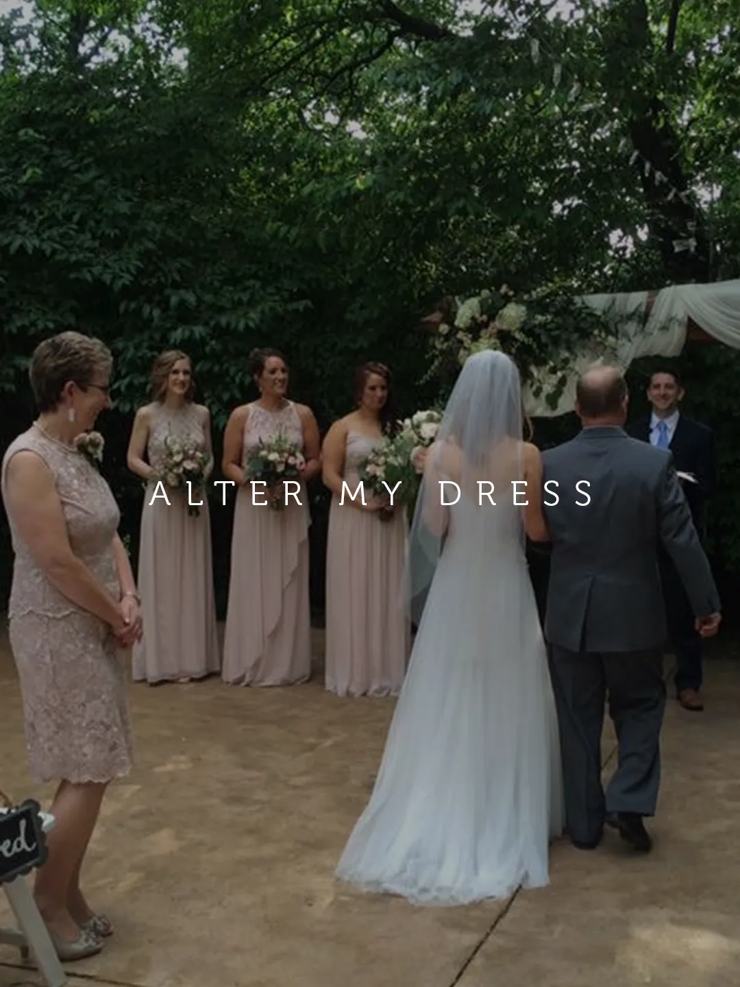 Alter My Dress client in her altered wedding dress at her Philly wedding