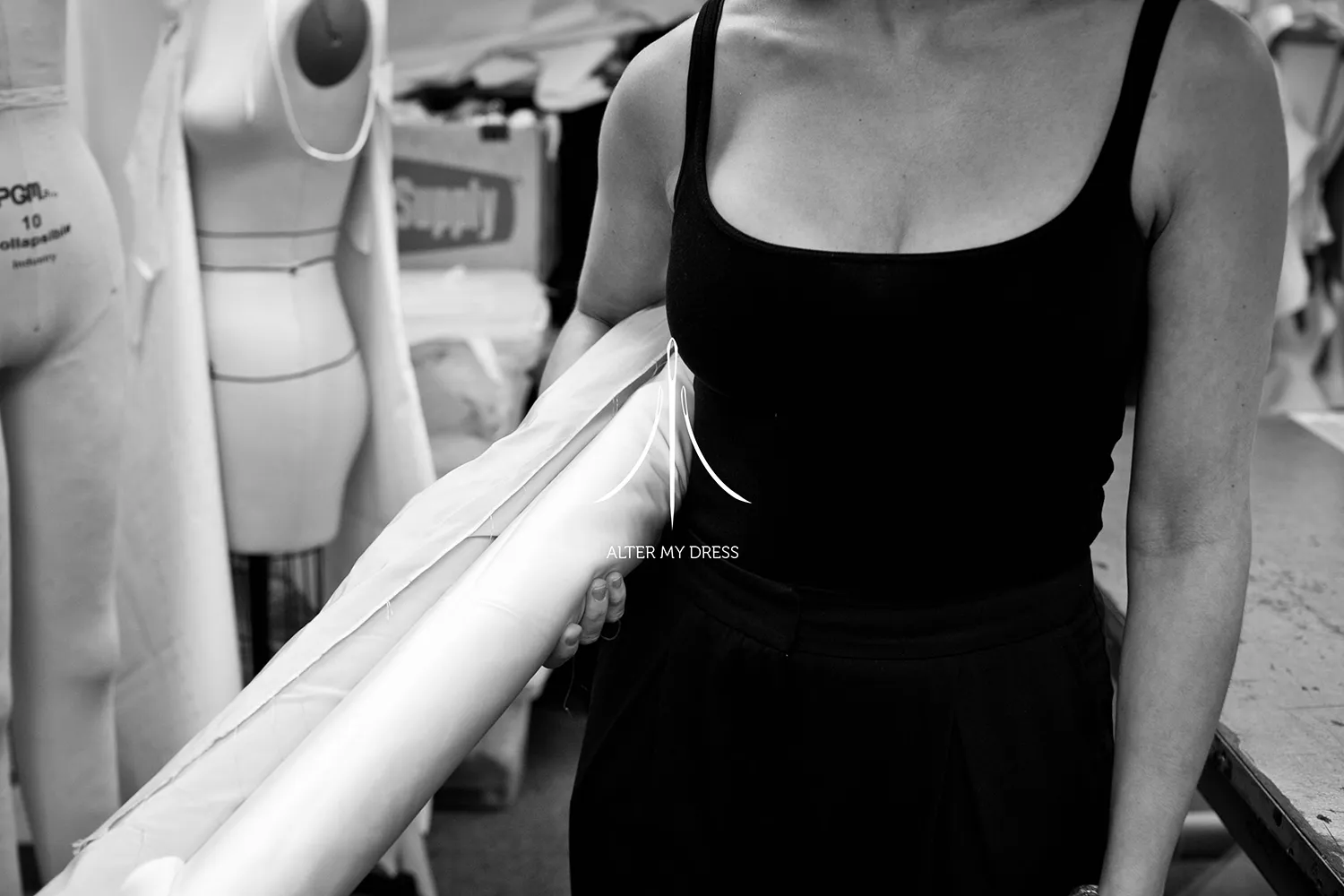 back view of an Alter My Dress wedding dress alterations