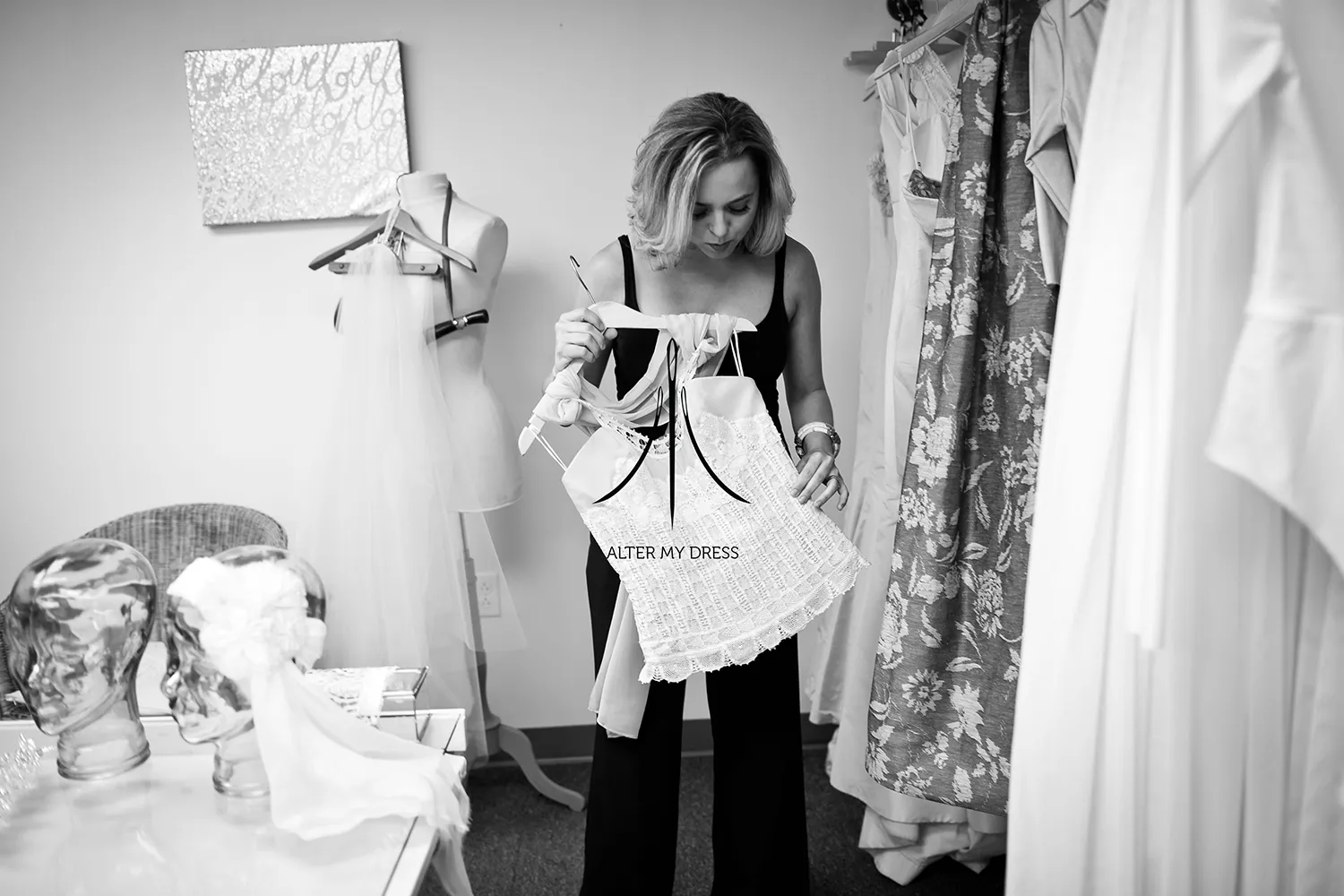 bride at Alter My Dress bridal alterations in Philadelphia
