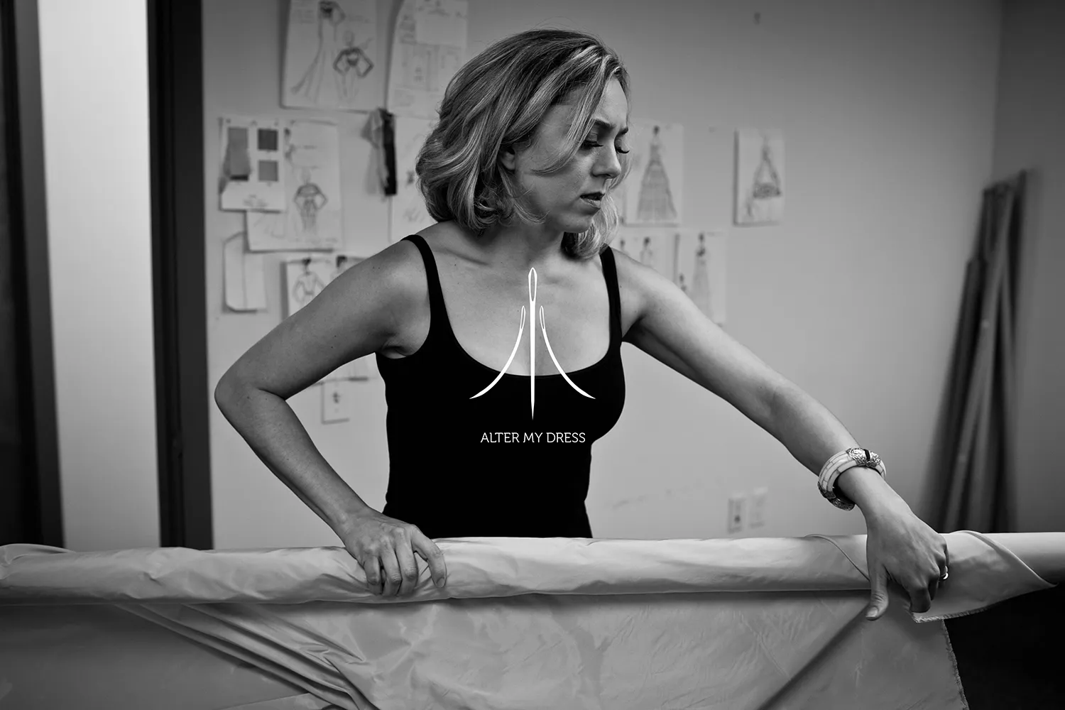 Philly bride at Alter My Dress biridal alterations in Philadelphia studio